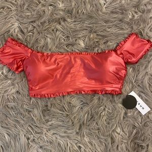 PacSun Off the shoulder bikini top pink small NWT